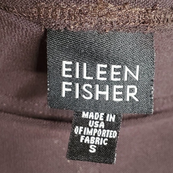 EILEEN FISHER Solid Brown Pull On Wide Leg Pants Sz Small S - Picture 8 of 9